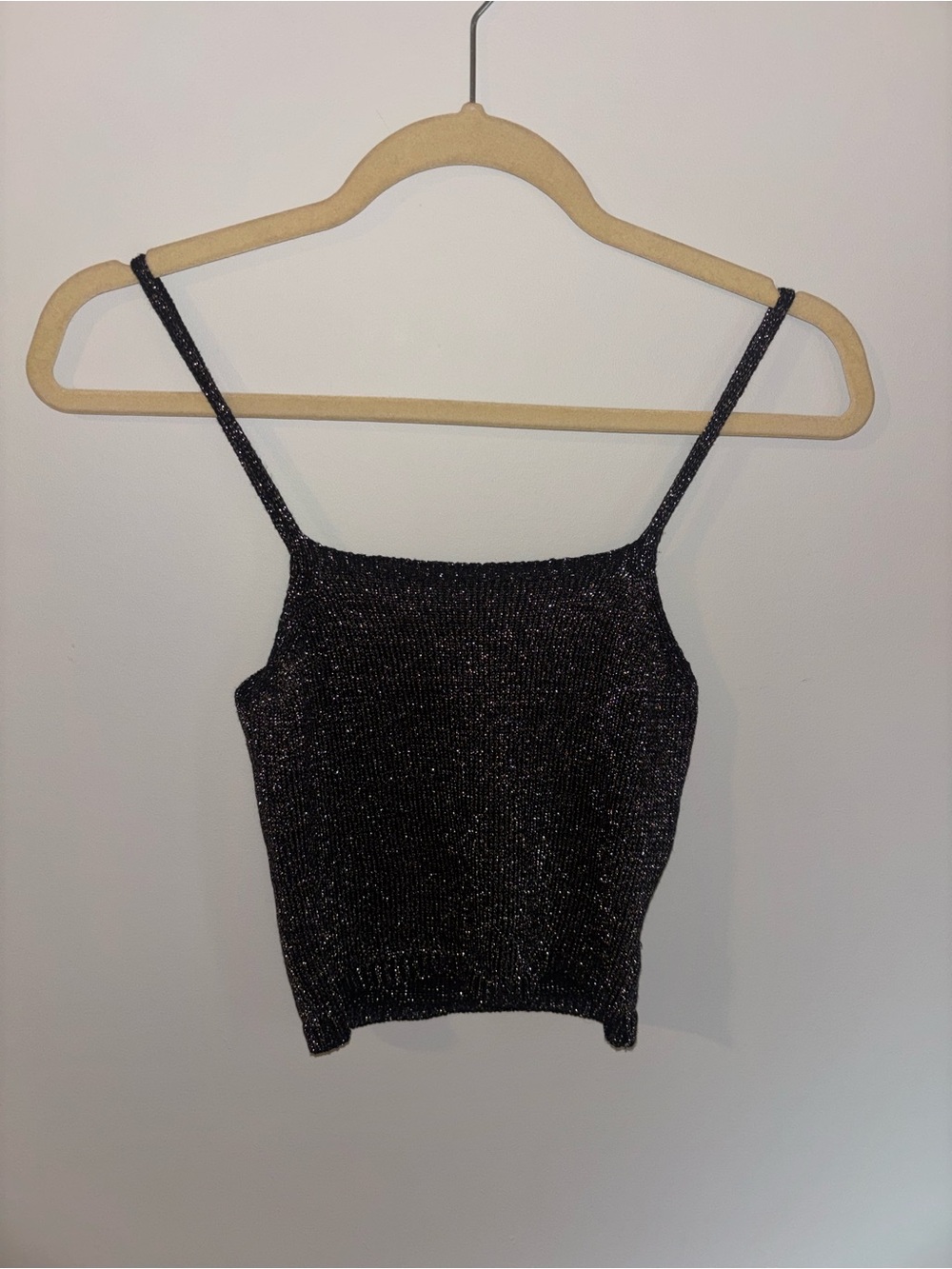 Metallic Black Sparkle Cami Top
